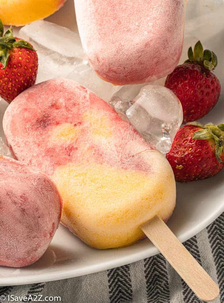 Mango Strawberry Creamy Yogurt Popsicles