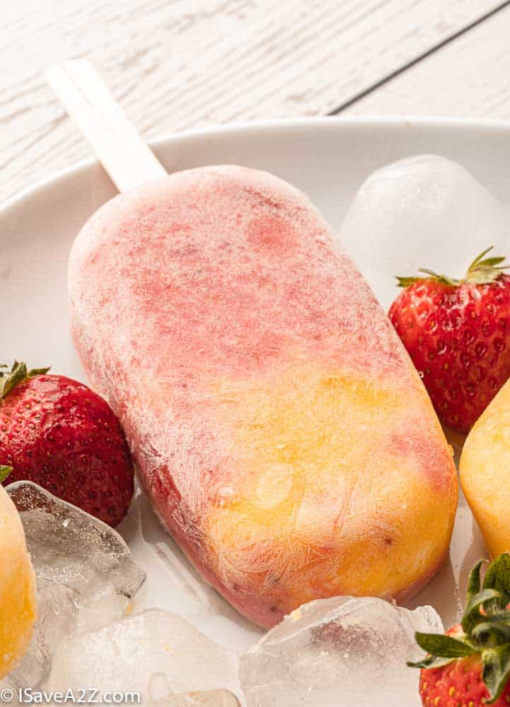 Mango Strawberry Creamy Yogurt Popsicles