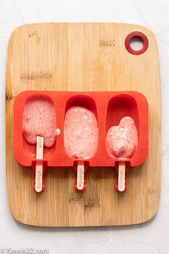 Mango Strawberry Creamy Yogurt Popsicles