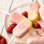 Mango Strawberry Creamy Yogurt Popsicles