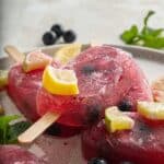 Sugar Free Blueberry Lemonade Popsicles