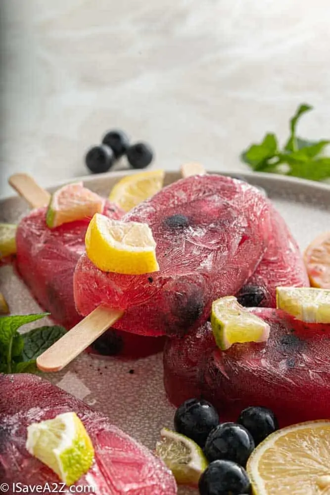 Low Carb Blueberry Lemonade Popsicles