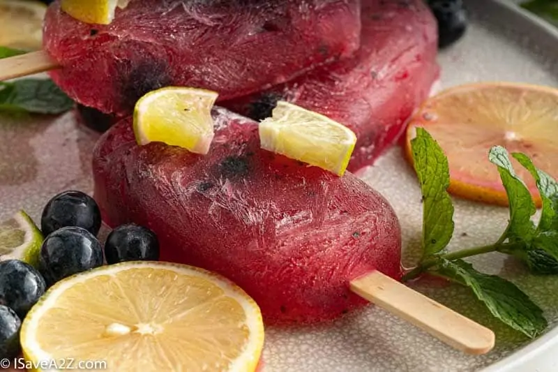Low Carb Blueberry Lemonade Popsicles