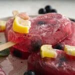 Sugar Free Blueberry Lemonade Popsicles