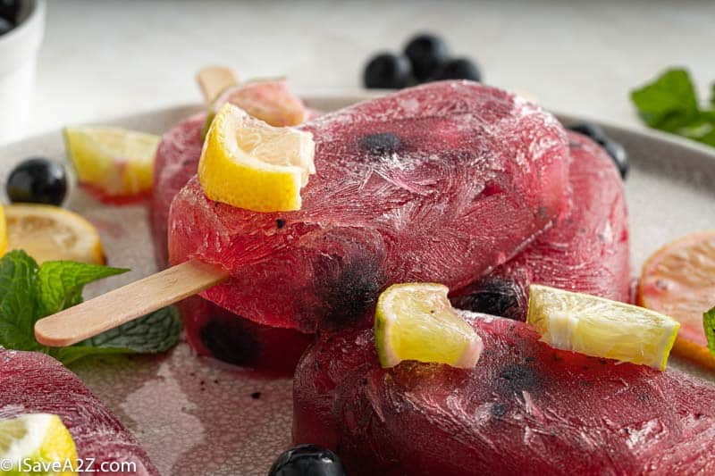 Low Carb Blueberry Lemonade Popsicles