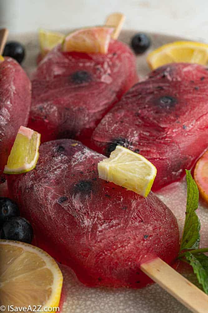 Low Carb Blueberry Lemonade Popsicles