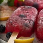 Sugar Free Blueberry Lemonade Popsicles