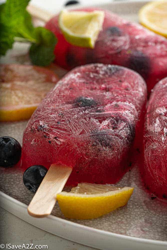 Low Carb Blueberry Lemonade Popsicles