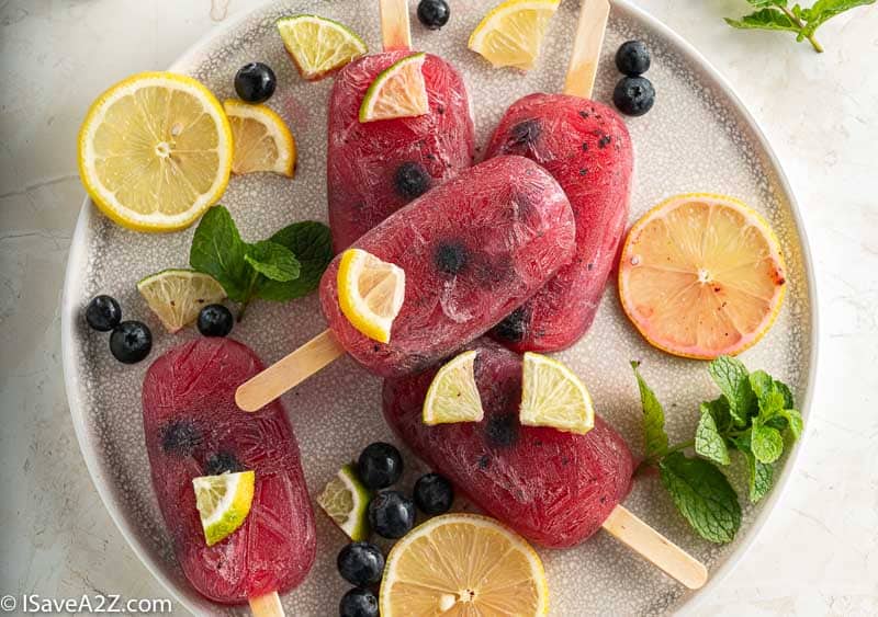 Low Carb Blueberry Lemonade Popsicles