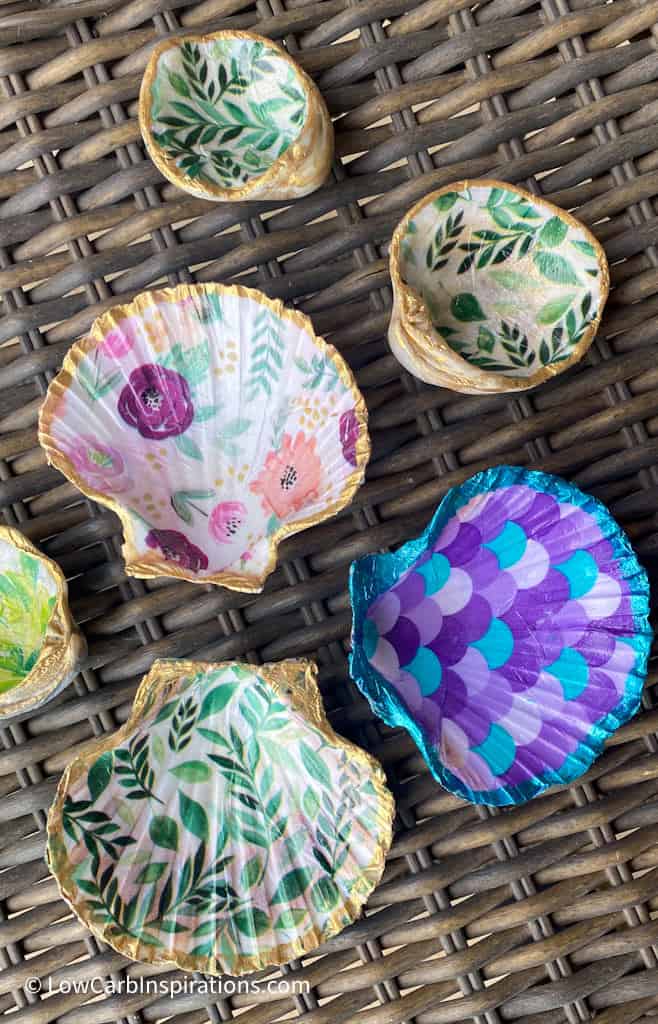 How to Decoupage on Seashells Using Mod Podge and Tissue Paper