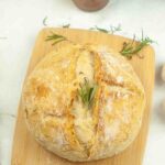 No Knead Bread – Rosemary and Garlic Artisan Bread Loaf – A Flavorful Delight!