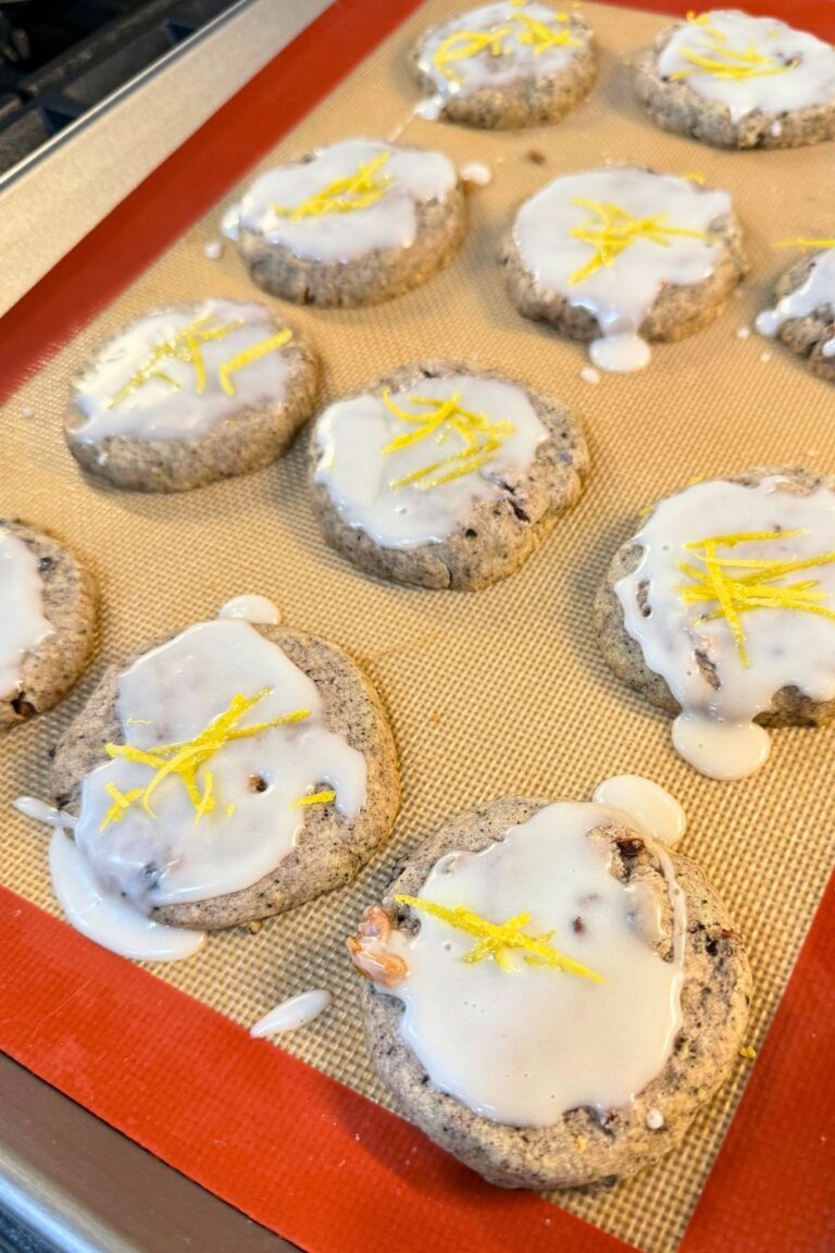 Blueberry Acai Shortbread cookie recipe with a sweet lemon glaze